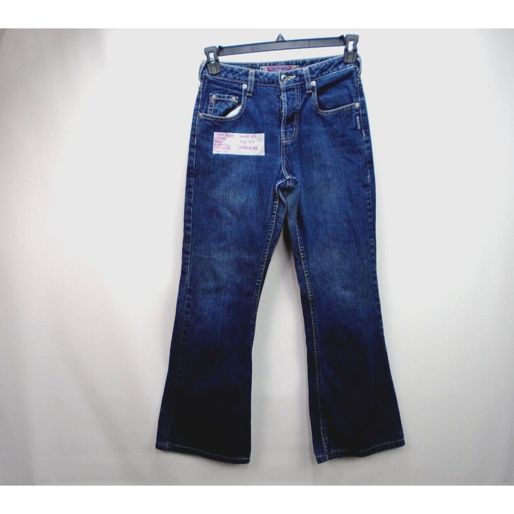 Sliver Vintage Flare Leg Button Fly Womens Blue Jeans Size 26x31 Made in Canada